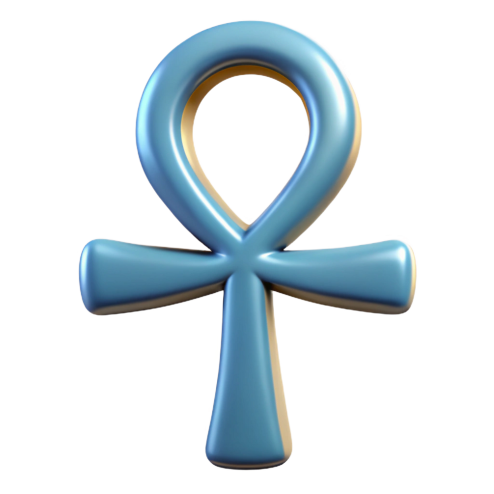 glorious bohemian Ankh, Egyptian symbol of life, NO BACKGROUND with Transparent Background. expertly shot png