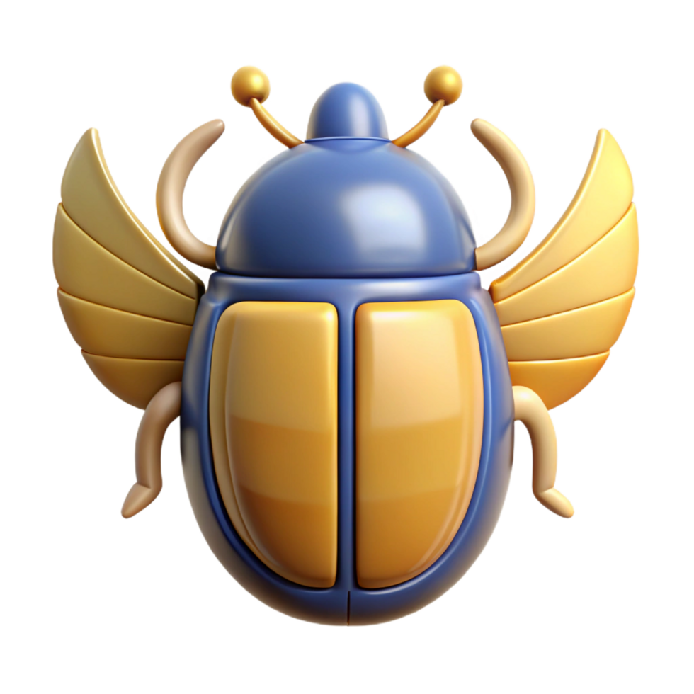 rare traditional Scarab beetle, Egyptian symbol of rebirth, NO BACKGROUND with Transparent Background. detailed png