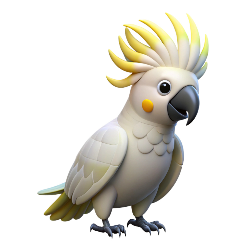 majestic timeless Cockatoo parrot NO BACKGROUND with Transparent Background. png