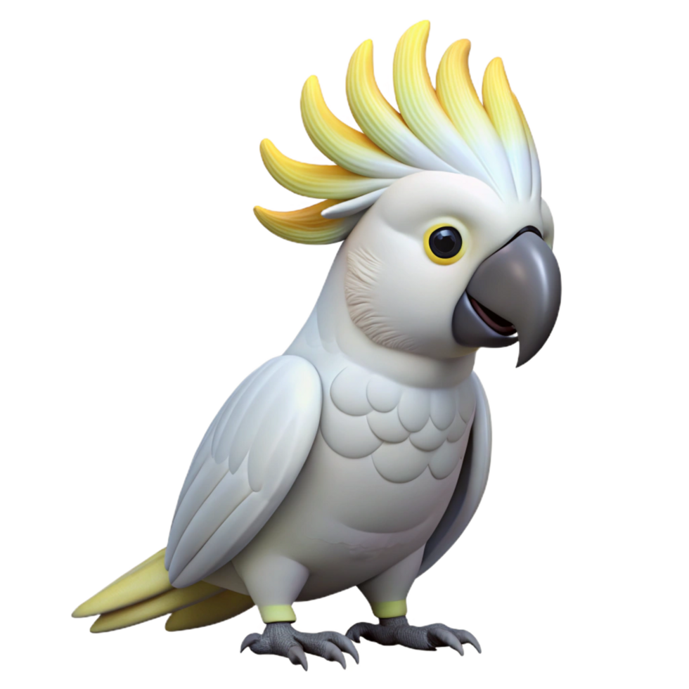 majestic quintessential Cockatoo parrot NO BACKGROUND with Transparent Background. png