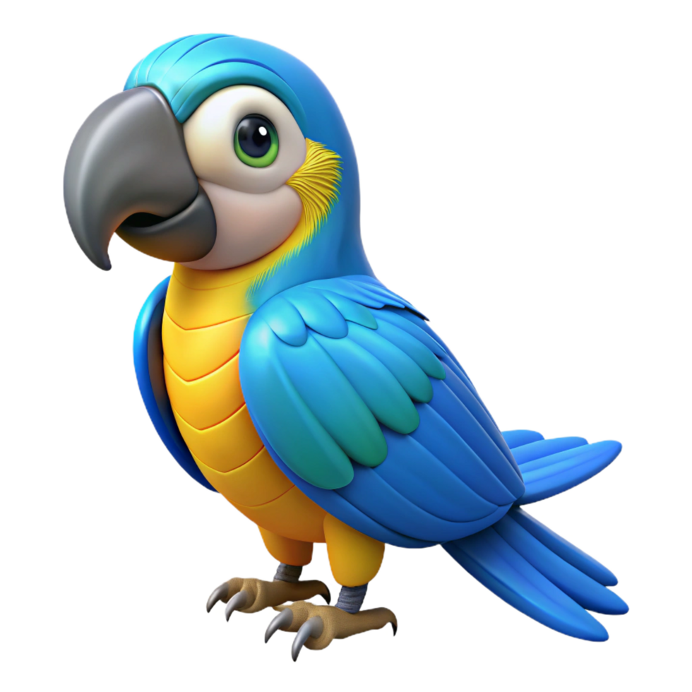 hypnotic dramatic gothic Macaw parrot NO BACKGROUND with Transparent Background. artisan png