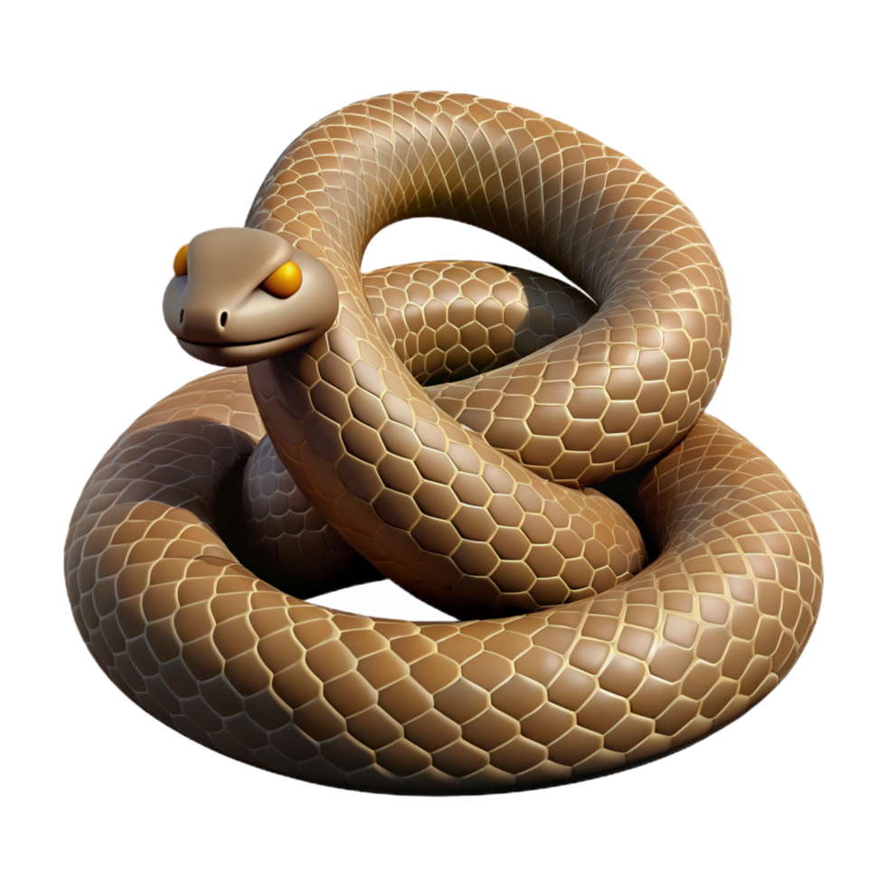 memorable organic Rattlesnake coiled NO BACKGROUND with Transparent Background. precision png