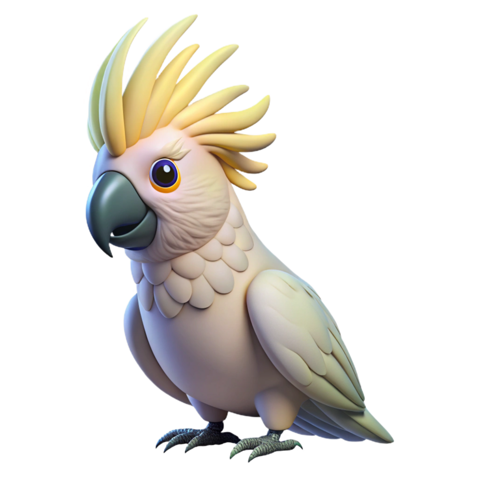 splendid renaissance Cockatoo parrot NO BACKGROUND with Transparent Background. luxury png