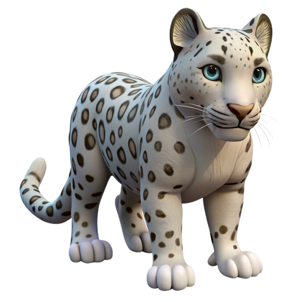 serene sought-after Snow leopard NO BACKGROUND with Transparent Background. png