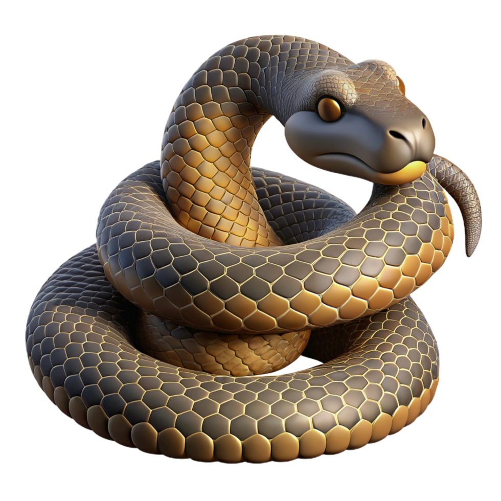 sought-after creative Rattlesnake coiled NO BACKGROUND with Transparent Background. genuine png