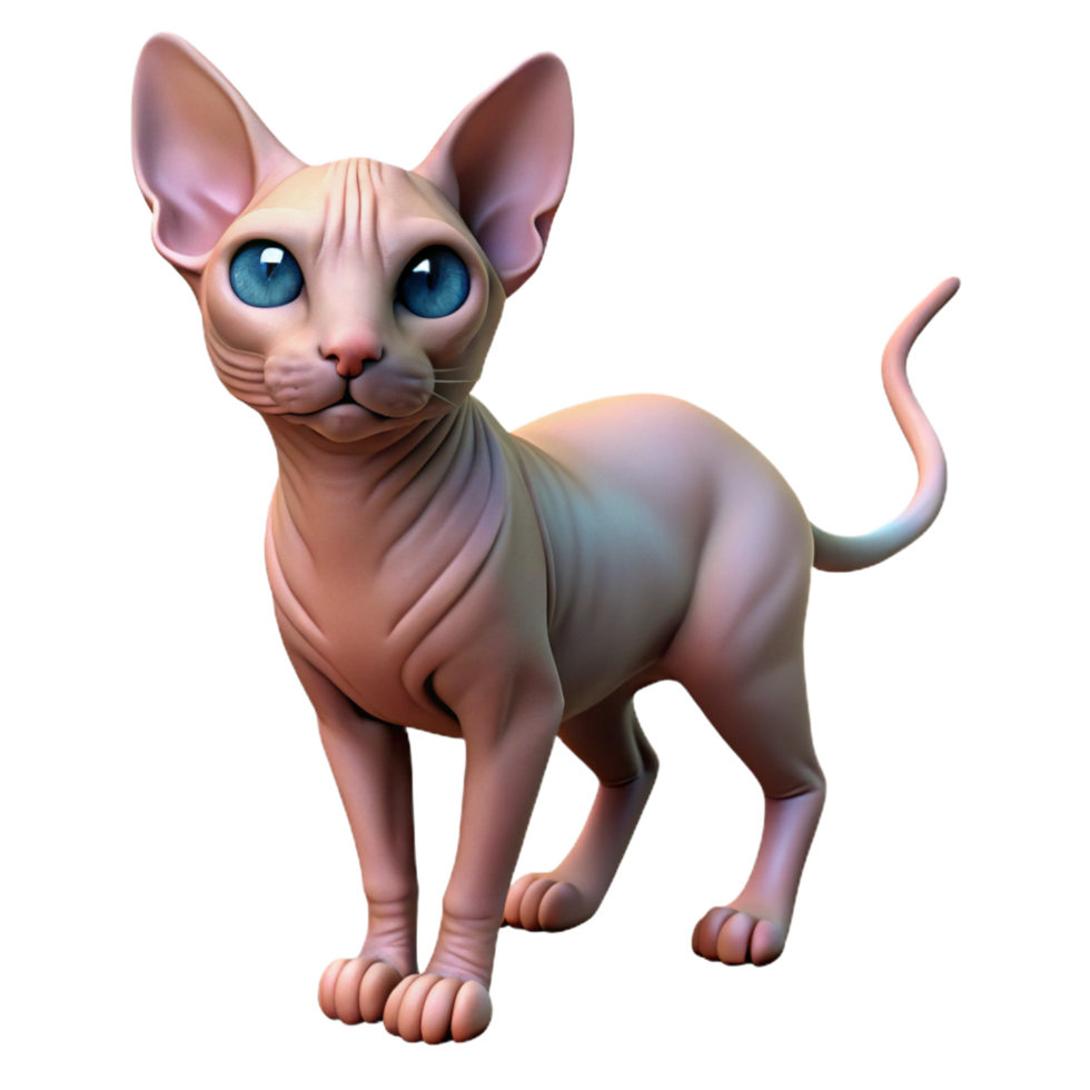standout coastal Sphynx cat NO BACKGROUND with Transparent Background. flawless png