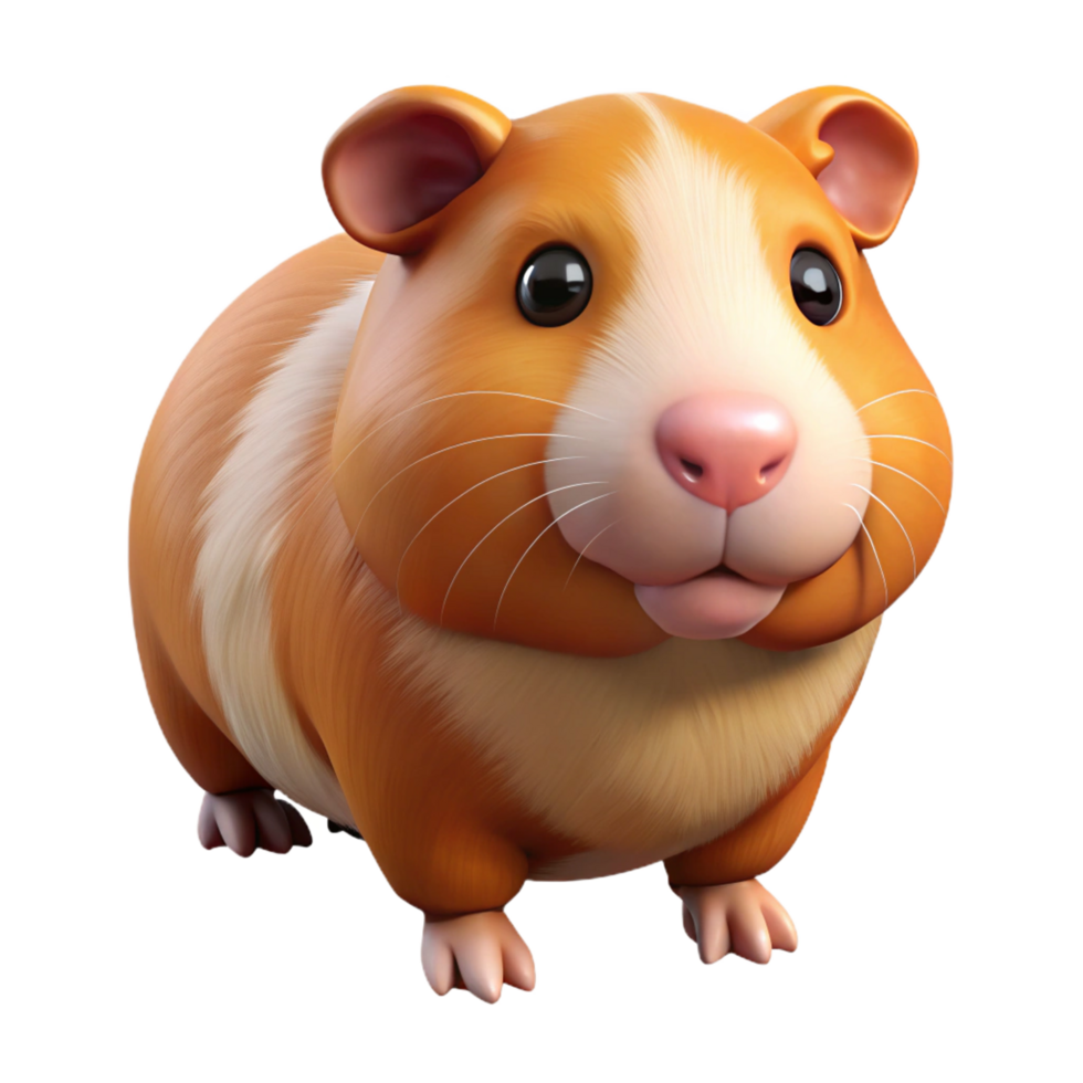 reflective sumptuous Guinea pig NO BACKGROUND with Transparent Background. impeccable png