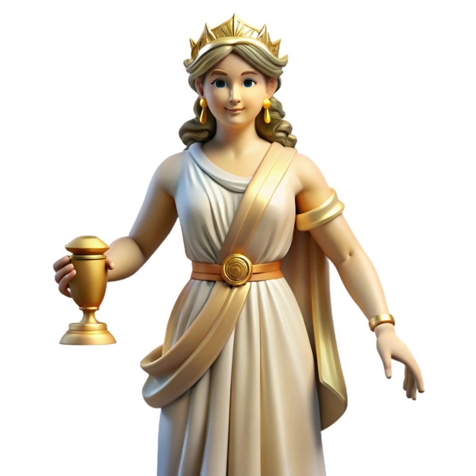 joyful wonderful Hera, Goddess of Marriage, regal pose, NO BACKGROUND with Transparent Background. sharp png