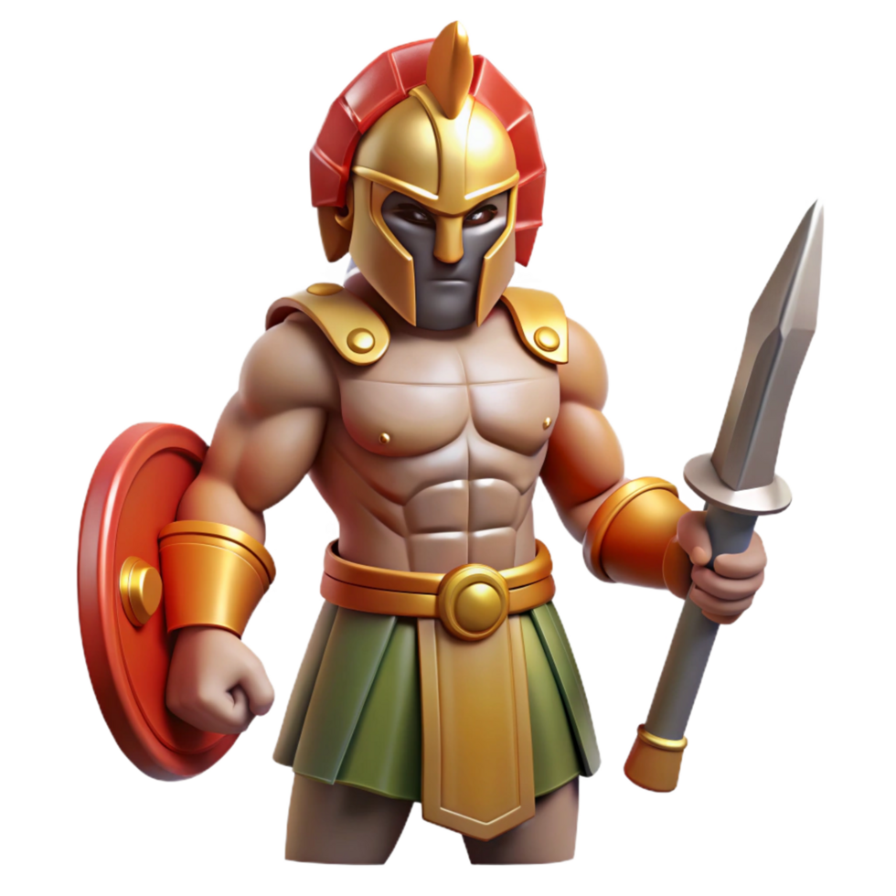 stunning nostalgic modern Ares, God of War, holding a sword, NO BACKGROUND with Transparent Background. 4K png