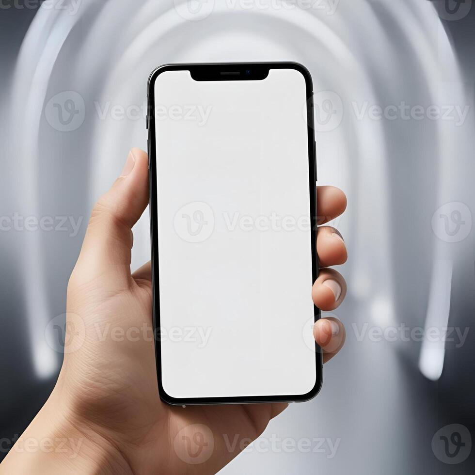 Minimalist Smartphone Mockup with a Blank Screen for Customization photo