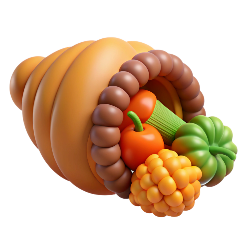 melancholic wonderful Cornucopia, horn of plenty, abundance, NO BACKGROUND with Transparent Background. exclusive png