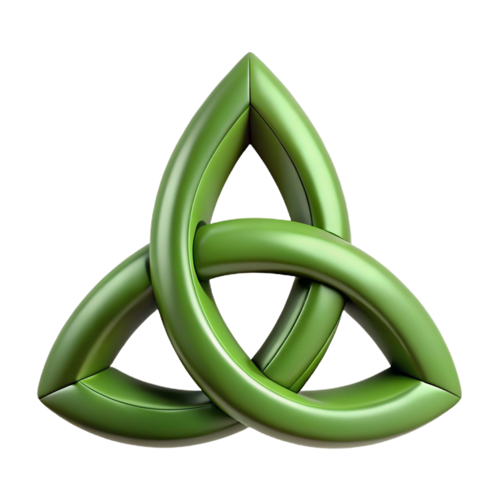 picturesque traditional Triquetra, Celtic symbol, trinity knot, NO BACKGROUND with Transparent Background. museum quality png