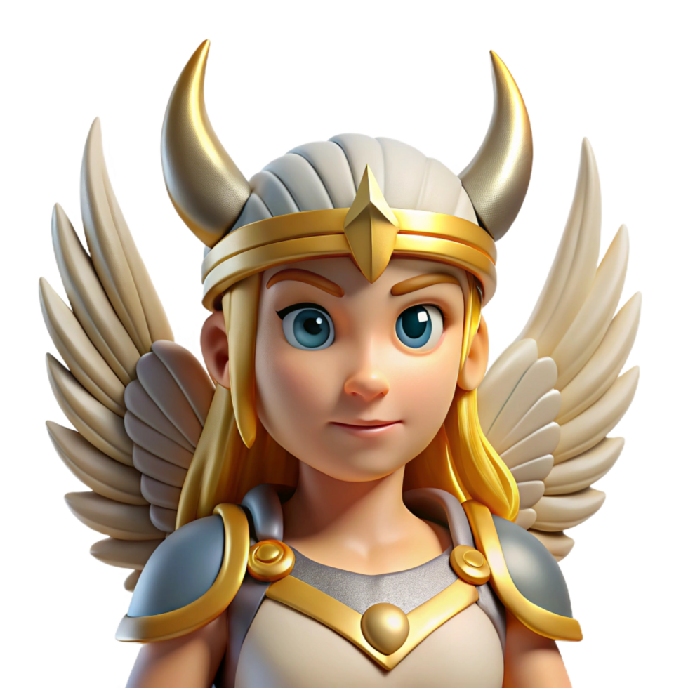 spectacular sought-after Valkyrie, Norse warrior maiden, winged, NO BACKGROUND with Transparent Background. png