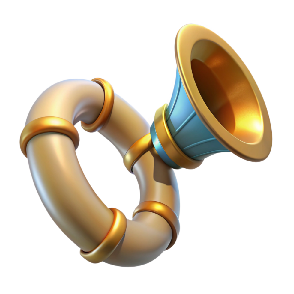 remarkable traditional Gjallarhorn, Heimdall's horn, Norse mythology, NO BACKGROUND with Transparent Background. original png