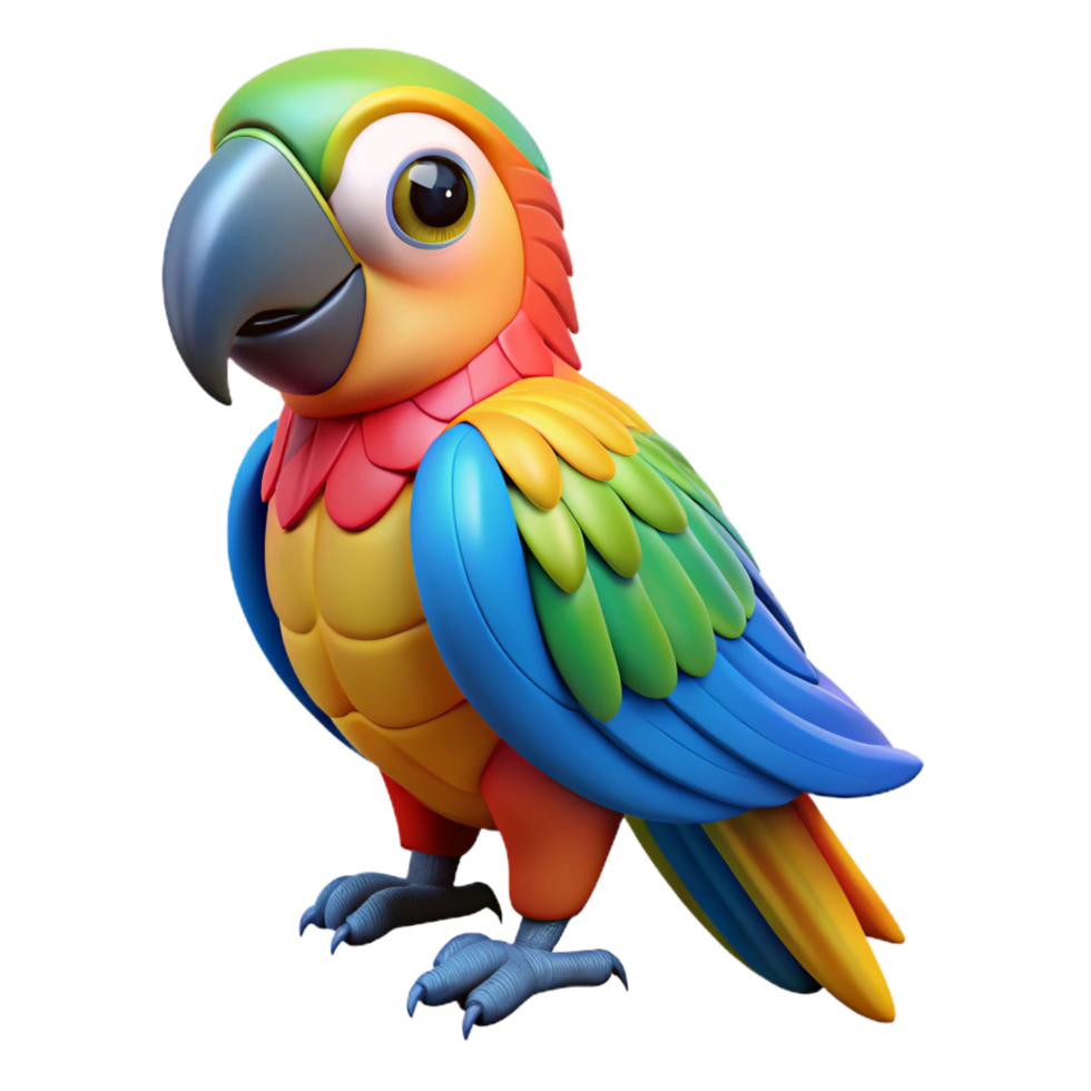 rare rustic A colorful macaw parrot. NO BACKGROUND with Transparent Background. fine detail png