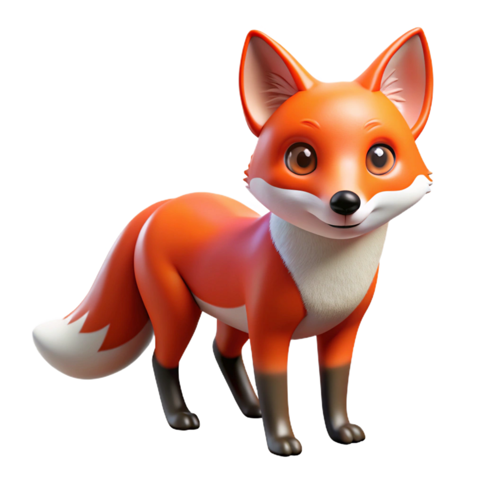 whimsical beautiful A cunning red fox, alert expression. NO BACKGROUND with Transparent Background. original png