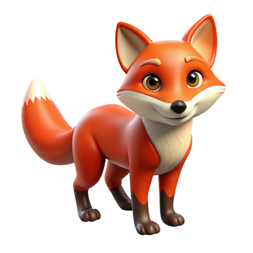 reflective dramatic A cunning red fox, alert expression. NO BACKGROUND with Transparent Background. fine detail png