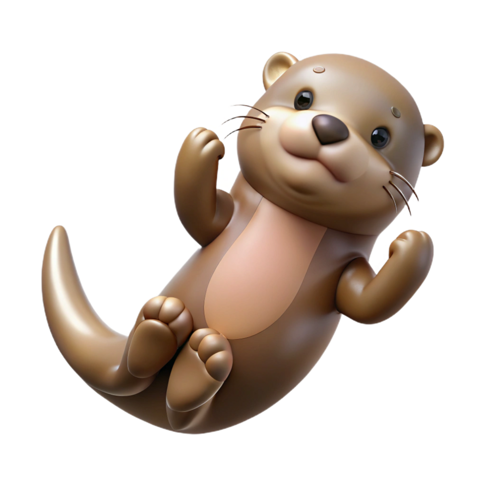 stunning coastal A playful sea otter floating on its back. NO BACKGROUND with Transparent Background. professional png