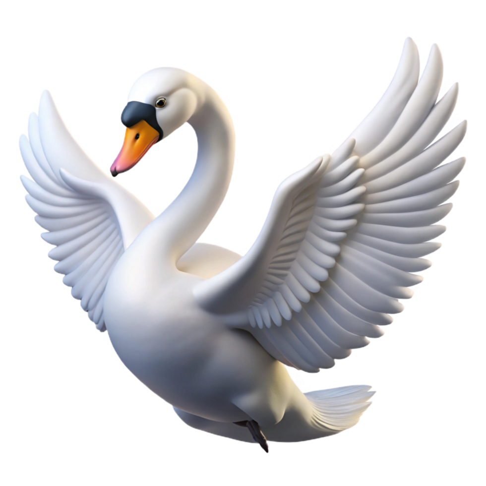stunning inspired A graceful swan with outstretched wings. NO BACKGROUND with Transparent Background. png