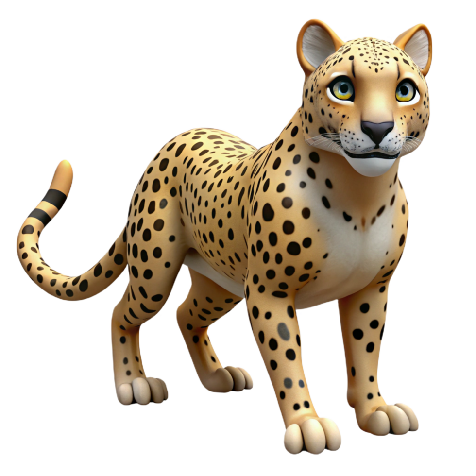 mesmerizing harmonious tropical A spotted cheetah, ready to pounce. NO BACKGROUND with Transparent Background. masterfully captured png