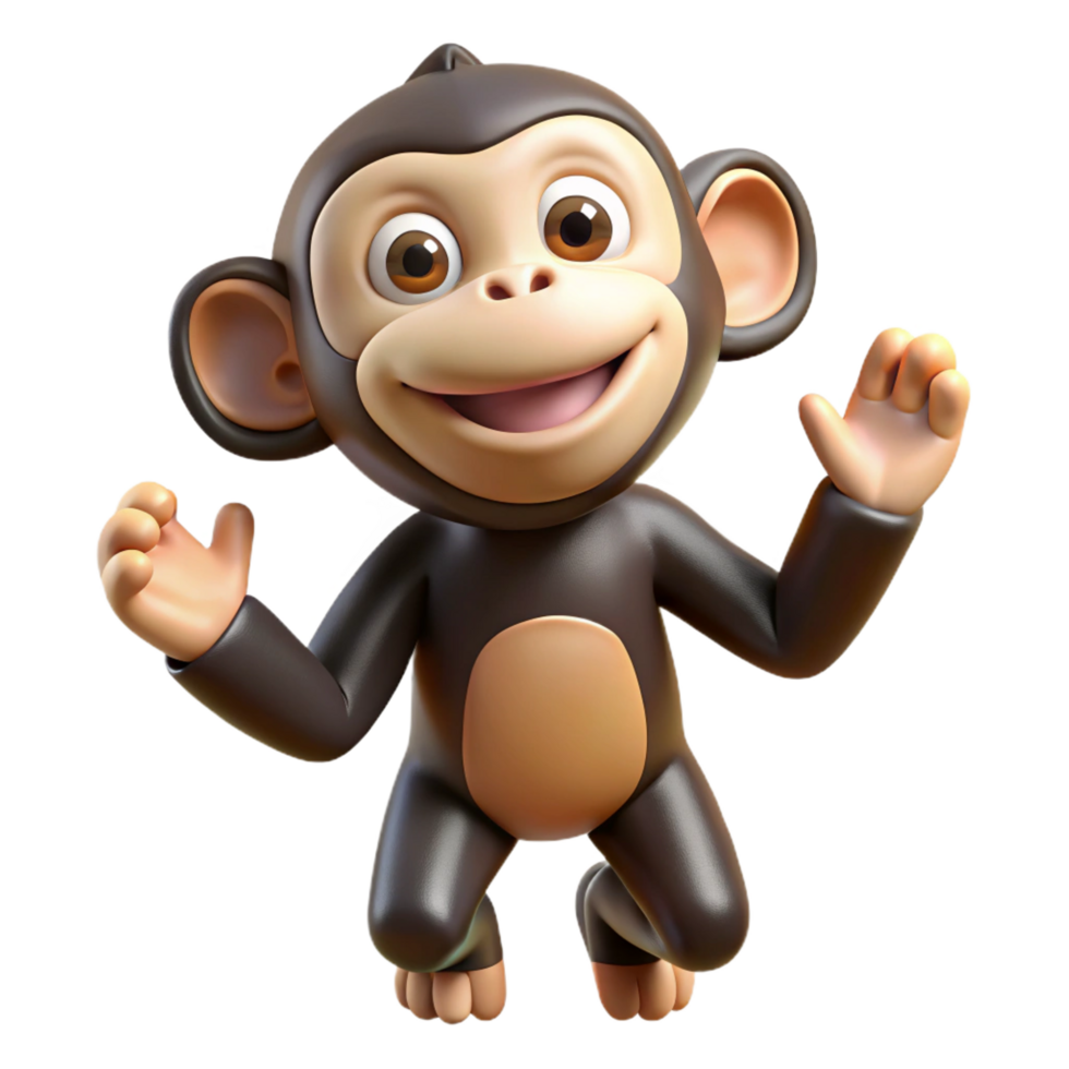 gorgeous tranquil geometric A playful chimpanzee. NO BACKGROUND with Transparent Background. sharp png