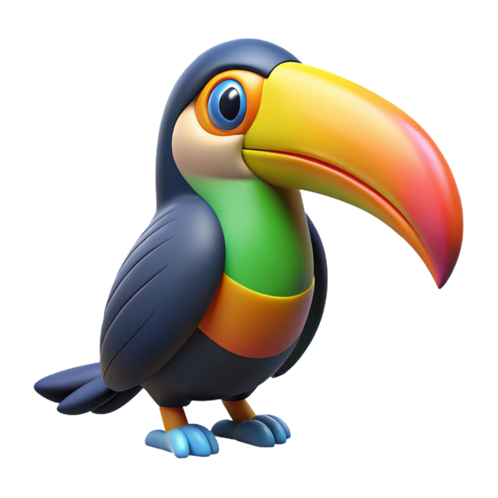 mesmerizing classic A colorful toucan with a large beak. NO BACKGROUND with Transparent Background. genuine png