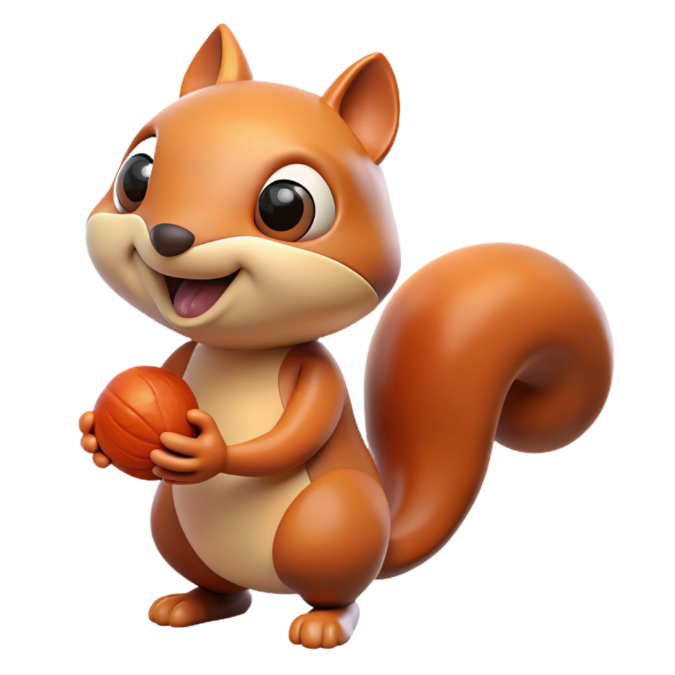 fascinating calm victorian A playful squirrel holding a nut. NO BACKGROUND with Transparent Background. authentic png
