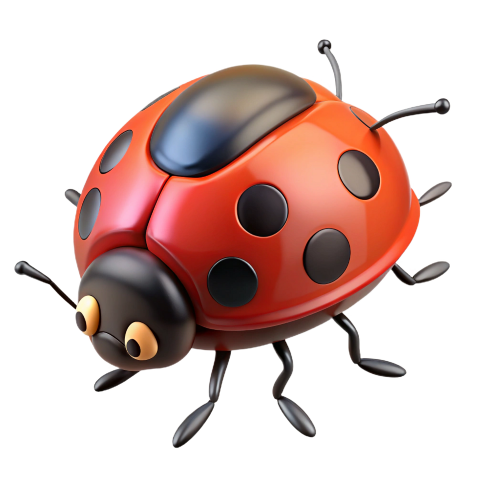 unparalleled abstract A crawling ladybug. NO BACKGROUND with Transparent Background. handcrafted png