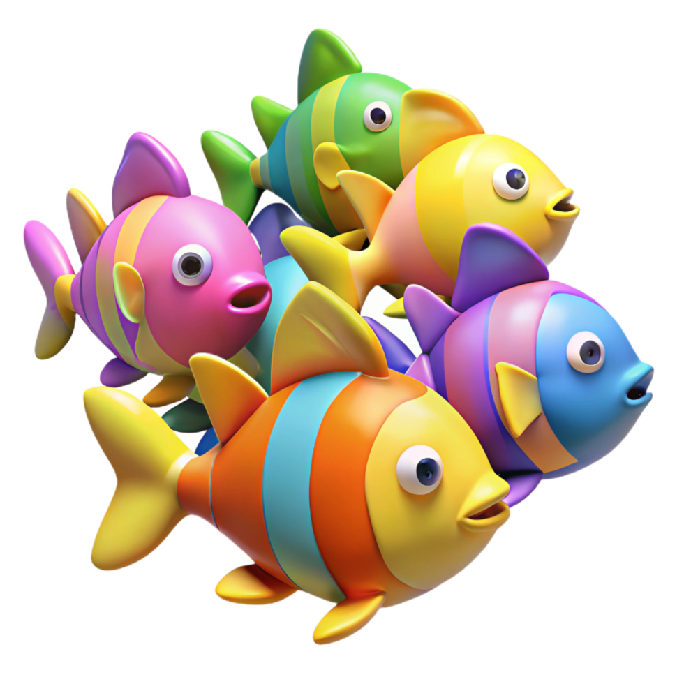 magnificent exemplary A school of colorful tropical fish. NO BACKGROUND with Transparent Background. png