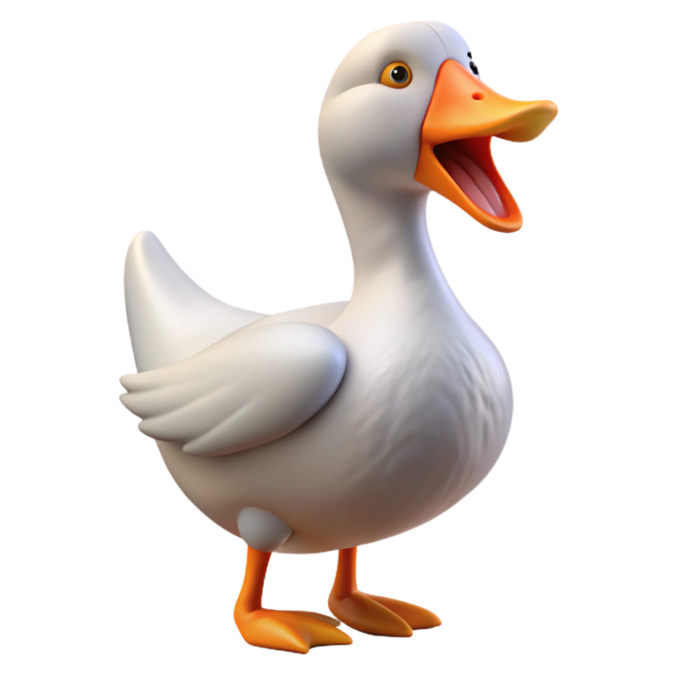 sumptuous nostalgic mid-century A goose honking. NO BACKGROUND with Transparent Background. professional png