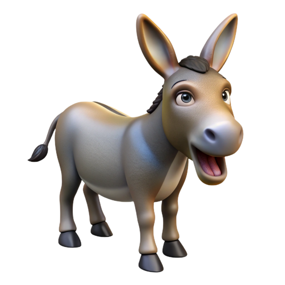 picturesque dramatic modern A donkey braying. NO BACKGROUND with Transparent Background. original png