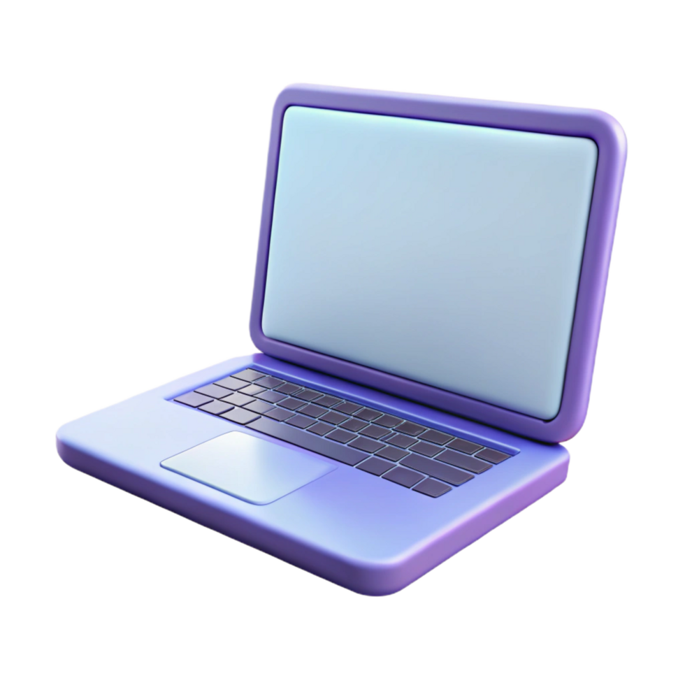 striking distinguished Laptop with blank screen NO BACKGROUND with Transparent Background. png