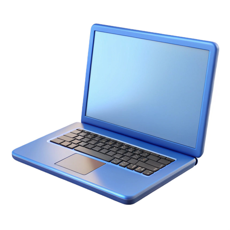 radiante aclamado computador portátil com em branco tela não fundo com transparente fundo. png