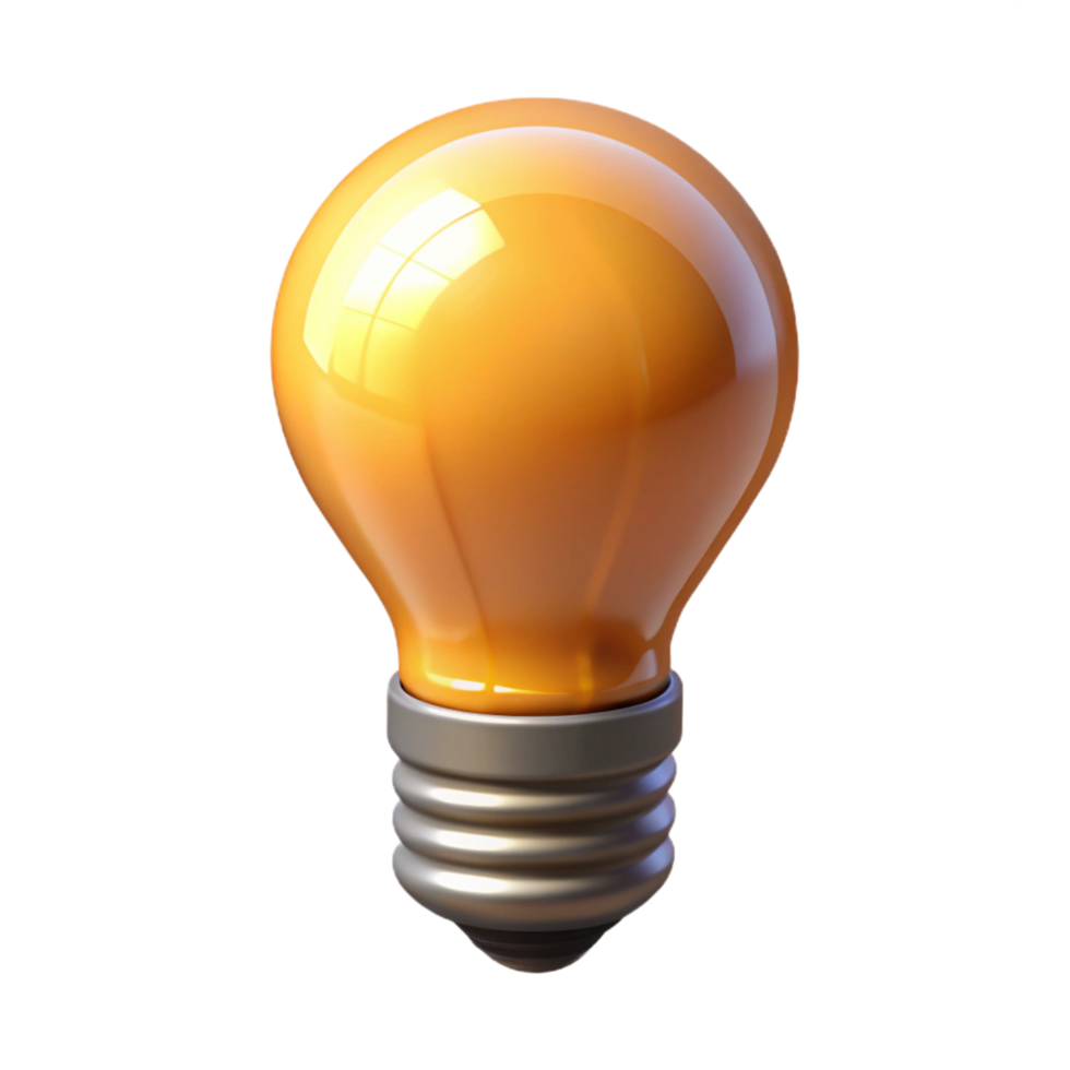 mysterious stunning Smart lightbulb emitting warm light NO BACKGROUND with Transparent Background. top-tier png