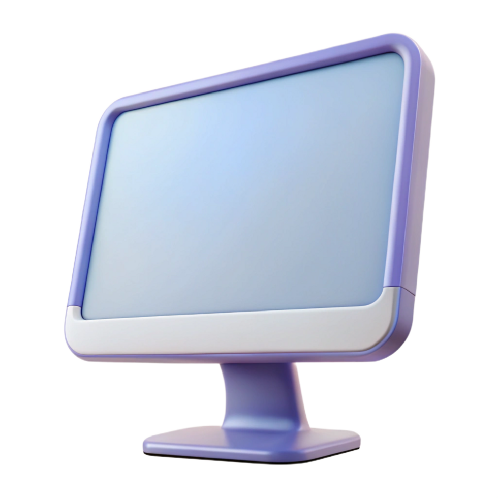 romântico pitoresco computador monitor com fino moldura não fundo com transparente fundo. original png