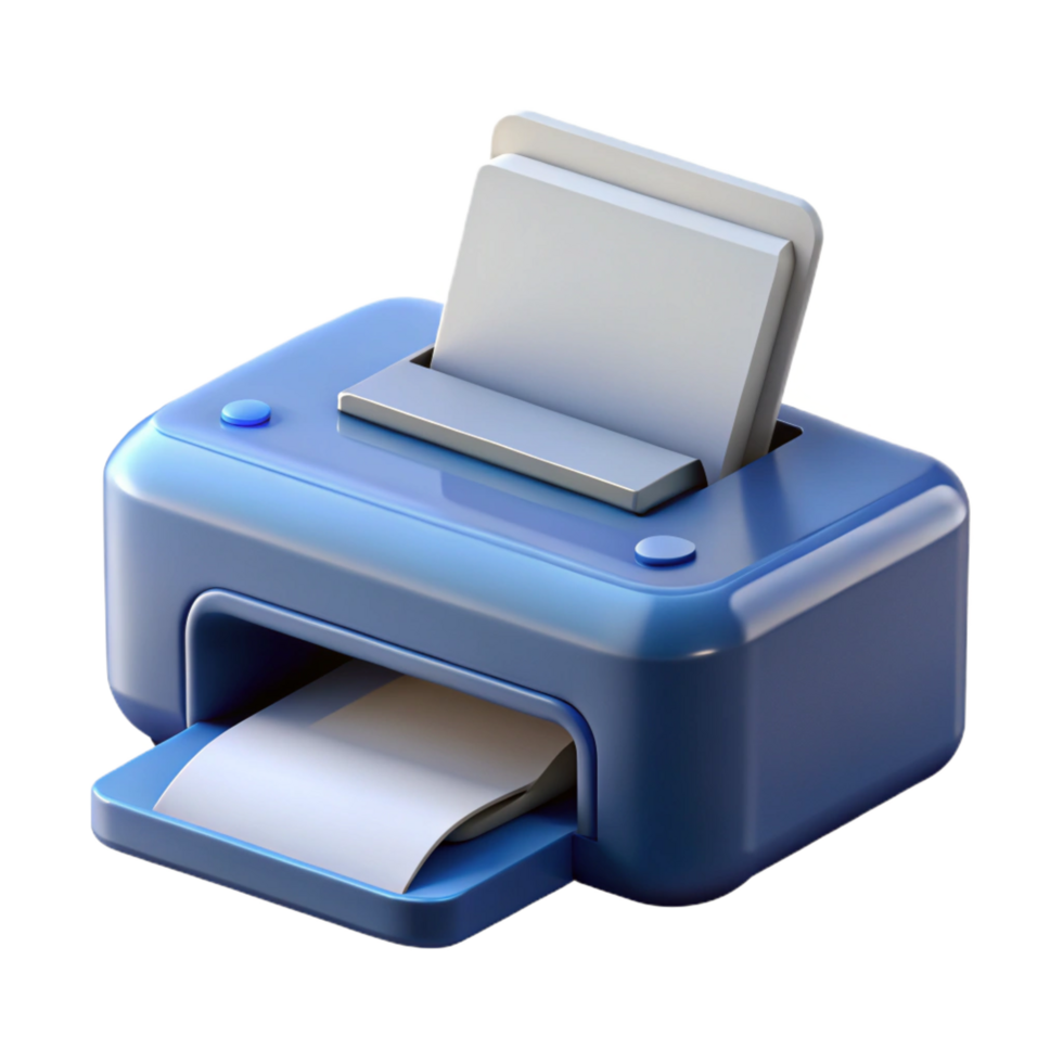 immaculate reflective tropical Printer with paper tray open NO BACKGROUND with Transparent Background. gallery standard png