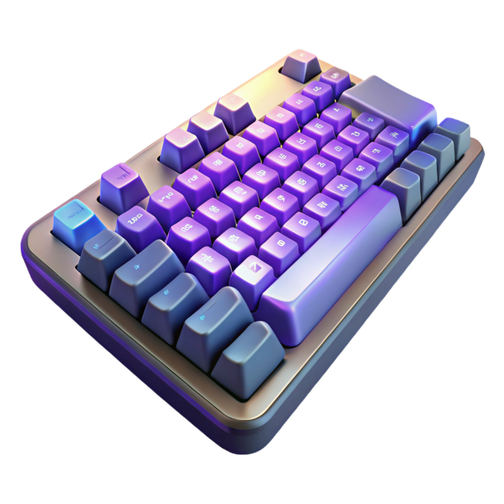mesmerizing impressionist Gaming keyboard with mechanical switches NO BACKGROUND with Transparent Background. high quality png