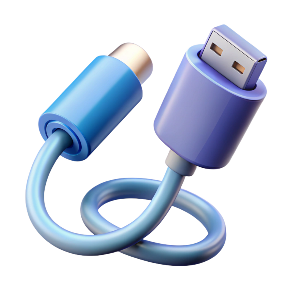 rare renaissance USB-C cable with connector NO BACKGROUND with Transparent Background. high resolution png