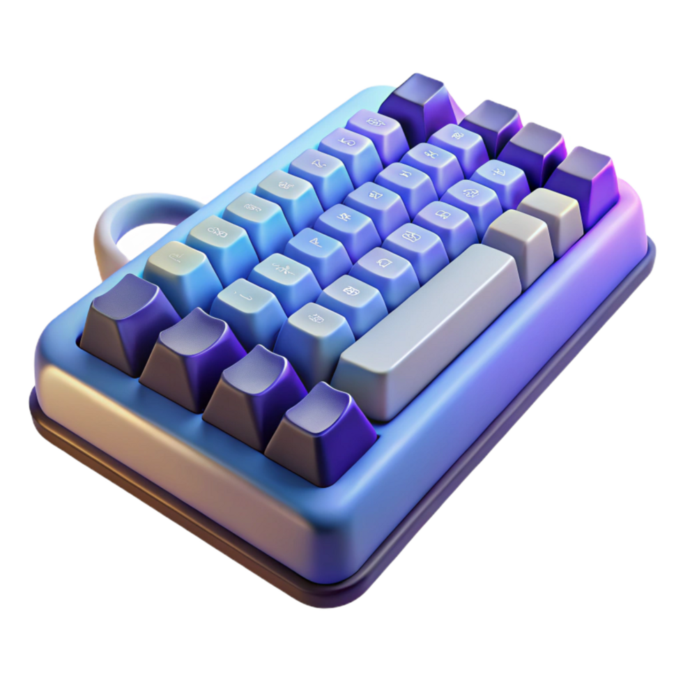 mysterious glorious Gaming keyboard with mechanical switches NO BACKGROUND with Transparent Background. genuine png