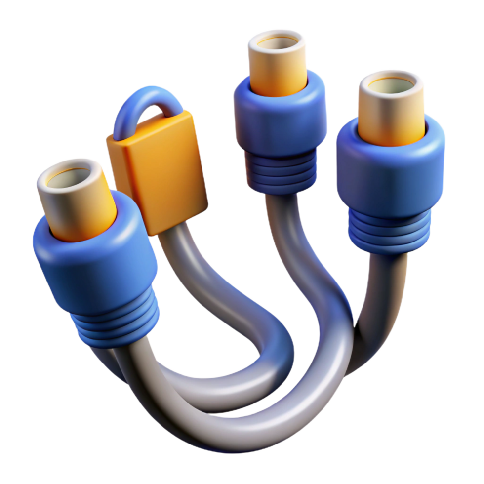 unforgettable industrial Data cable with multiple connectors NO BACKGROUND with Transparent Background. crisp png