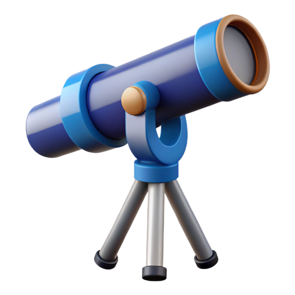 majestic minimalist Telescope with adjustable mount NO BACKGROUND with Transparent Background. museum quality png