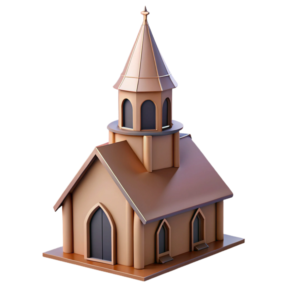 timeless art deco Church steeple, pointed, NO BACKGROUND with Transparent Background. perfect clarity png