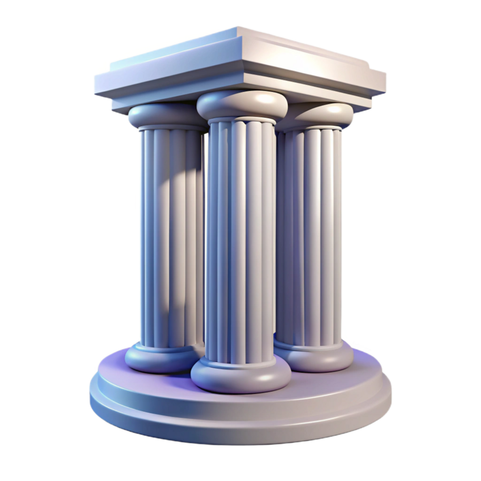 timeless organic Temple column, fluted, NO BACKGROUND with Transparent Background. refined png