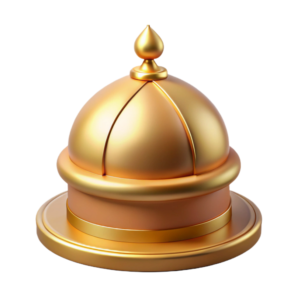 quintessential mid-century Mosque dome, golden, NO BACKGROUND with Transparent Background. authentic png