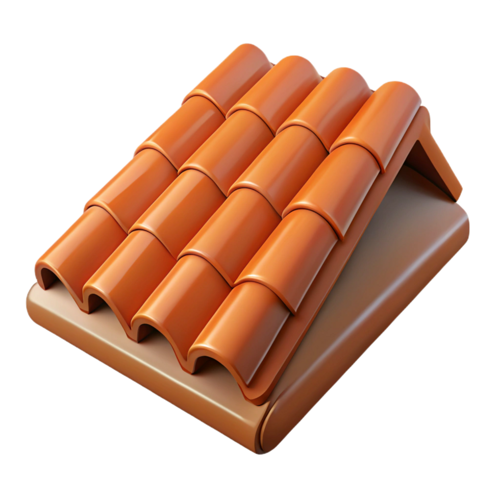 whimsical dazzling Roof tile, terracotta, NO BACKGROUND with Transparent Background. artisan png