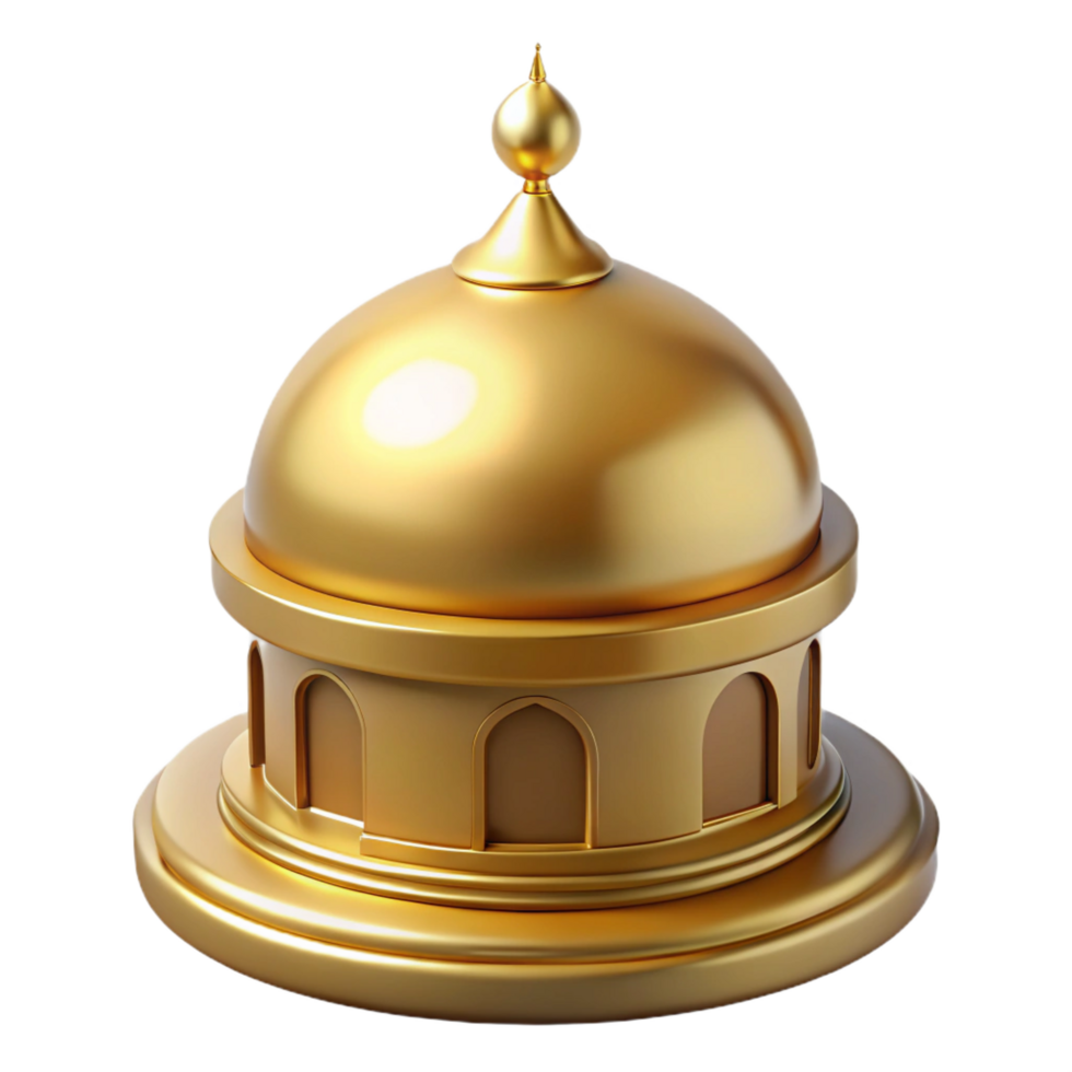nostalgic vibrant Mosque dome, golden, NO BACKGROUND with Transparent Background. ultra HD png
