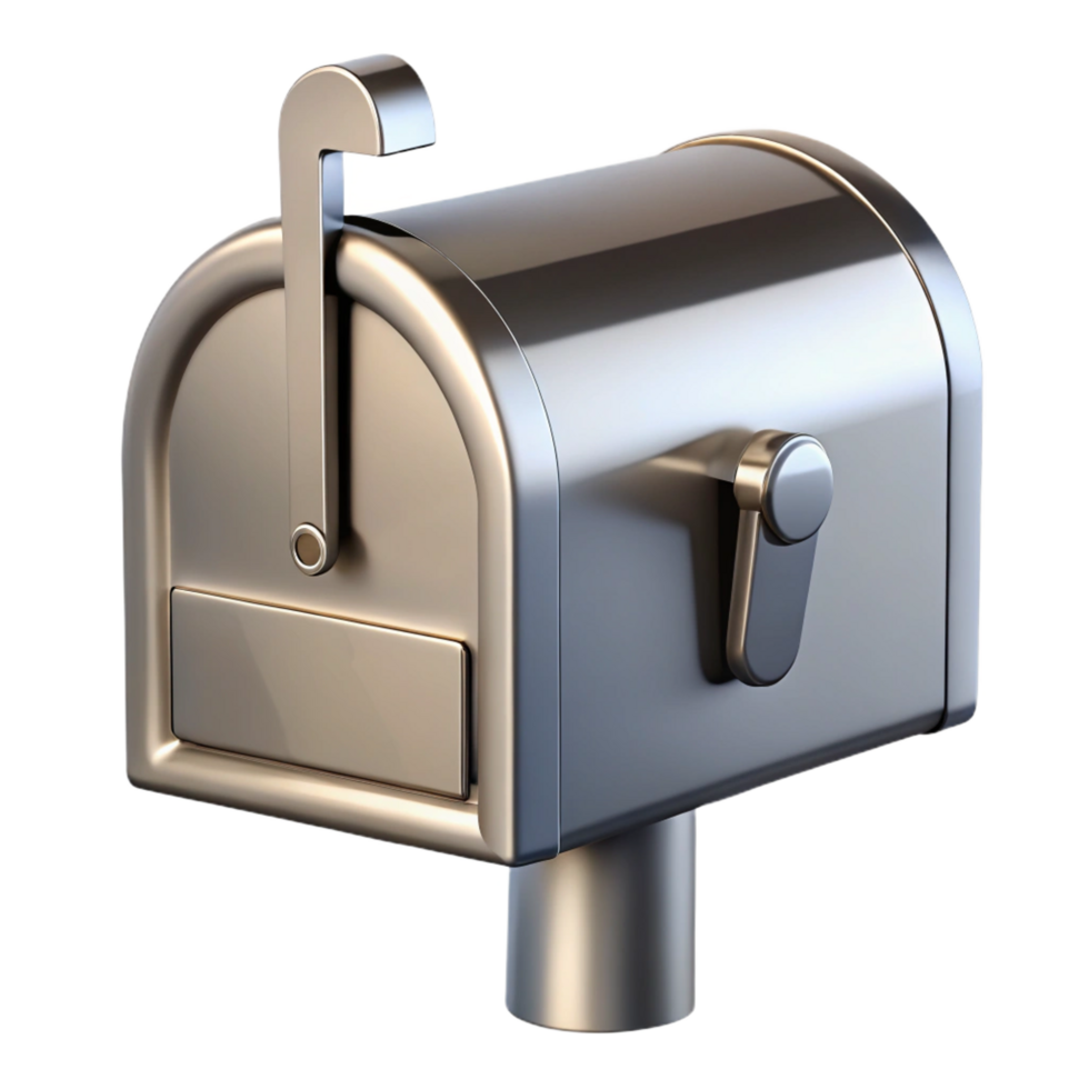 wonderful rare Modern mailbox, stainless steel, NO BACKGROUND with Transparent Background. png