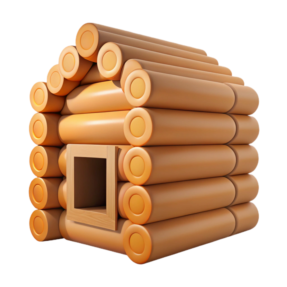 whimsical impressive Log cabin wall, notched logs, NO BACKGROUND with Transparent Background. elite png