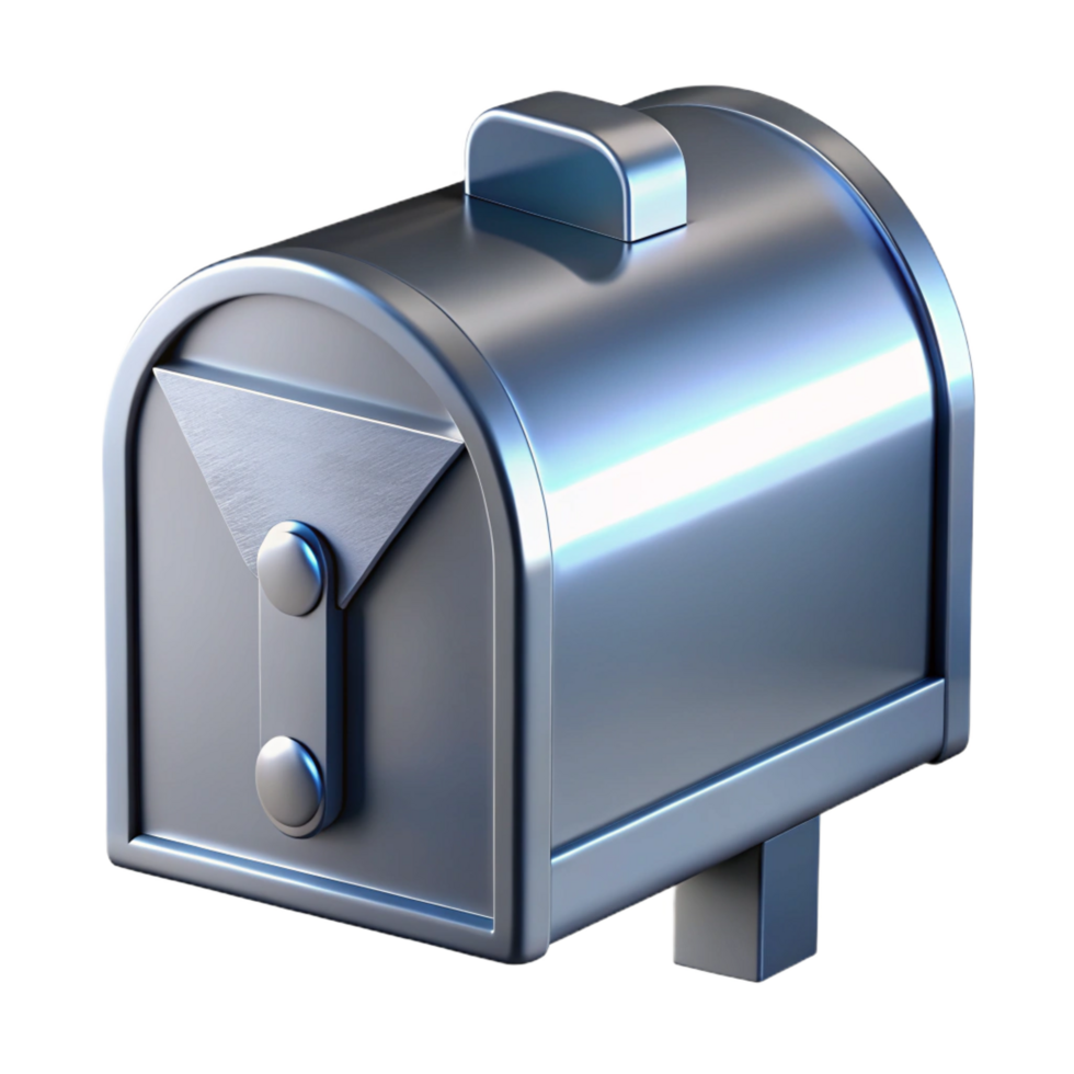 striking mysterious baroque Modern mailbox, stainless steel, NO BACKGROUND with Transparent Background. fine detail png