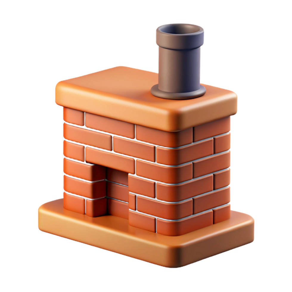 serene minimalist Chimney stack, brick, NO BACKGROUND with Transparent Background. artisan png